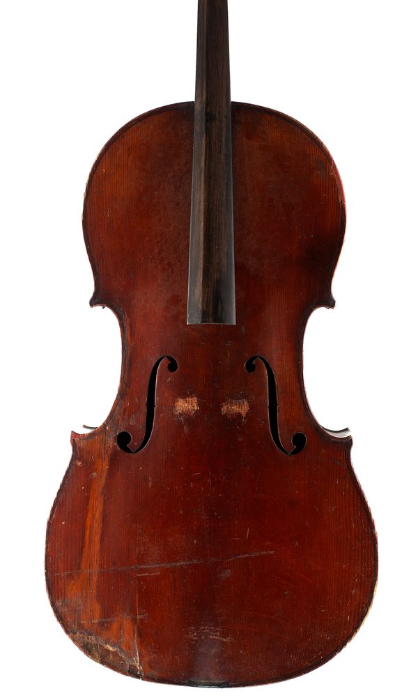 A cello, labelled Mansuy A Paris