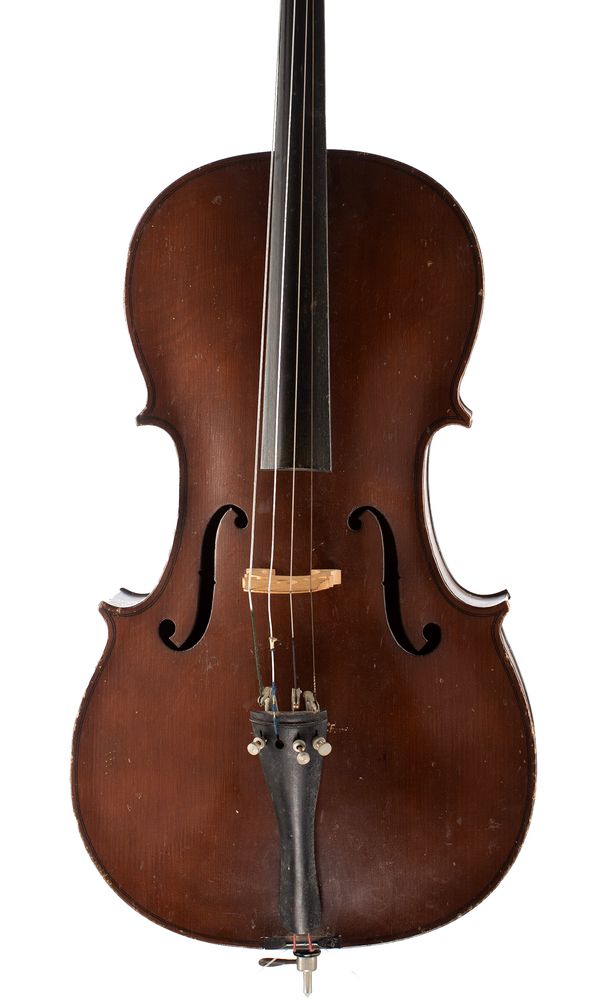 A half-sized cello, labelled Artia
