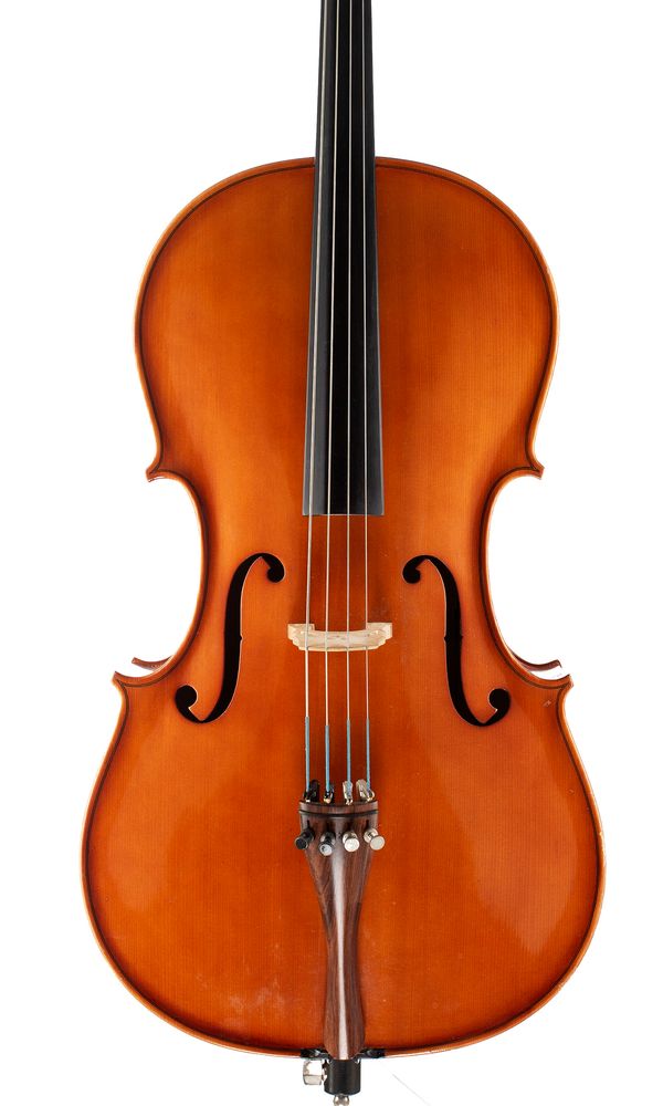 A cello, labelled Andreas Zeller