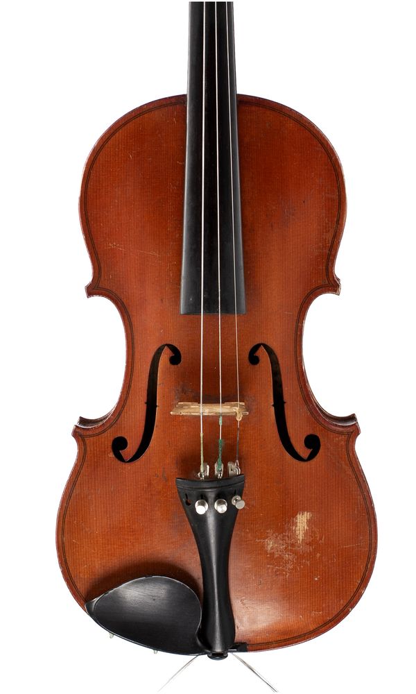 A violin, labelled F. Barbe... 1908