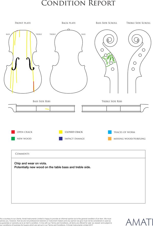 A viola, Workshop of Neuner & Hornsteiner, Mittenwald, circa 1840 - condition report