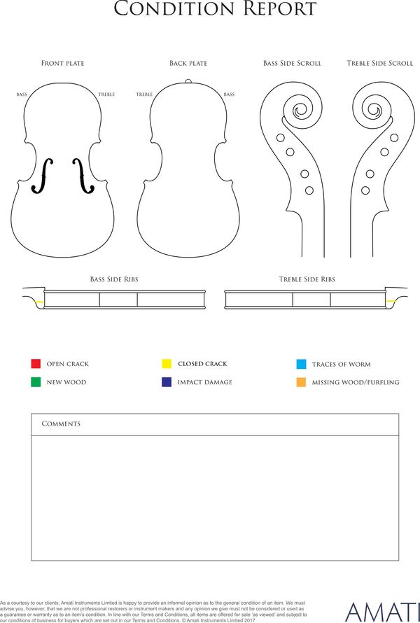 A viola by Geoffrey Hough, Stourbridge, 1987 - condition report