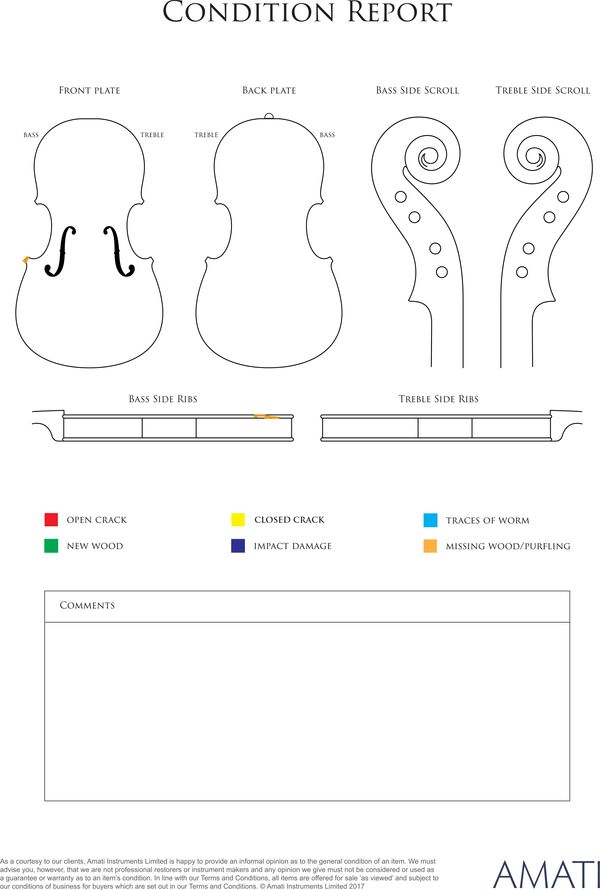 A viola, circa 1900 - condition report