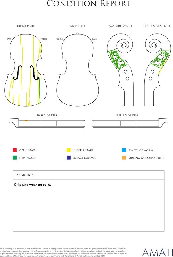 A viola, England, late 18th Century - condition report