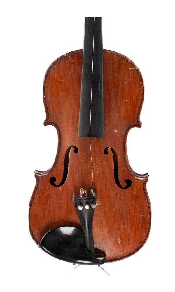 A three-quarter sized violin, labelled Antonius Stradiuarius