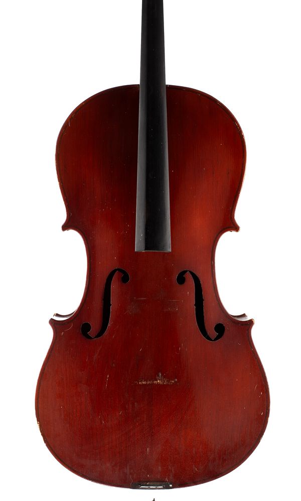 A three-quarter sized cello, unlabelled