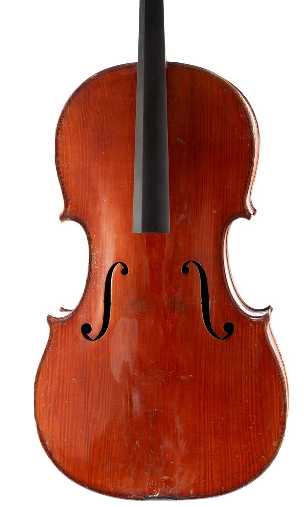 A three-quarter sized cello, unlabelled