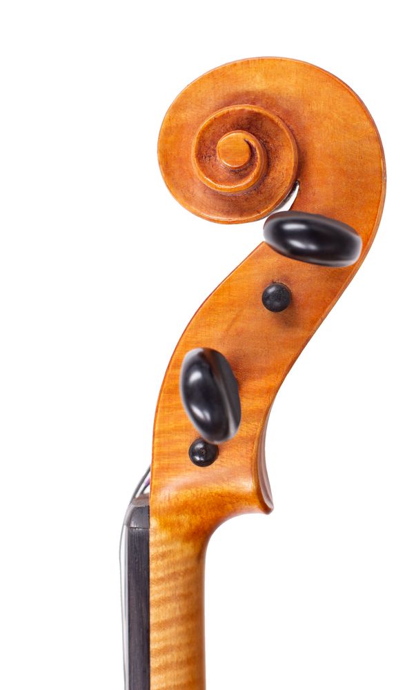 A viola by Rex H. England, Paulerspury, 1988 - scroll