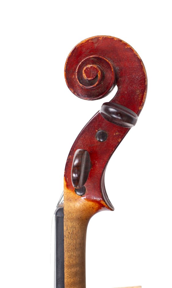 A violin by George Miles, Erith, 1909 - scroll