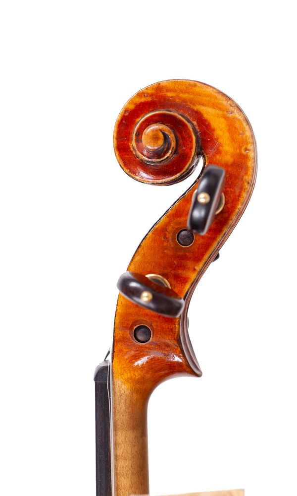 A violin, School of Derazey, France, circa 1870 - scroll