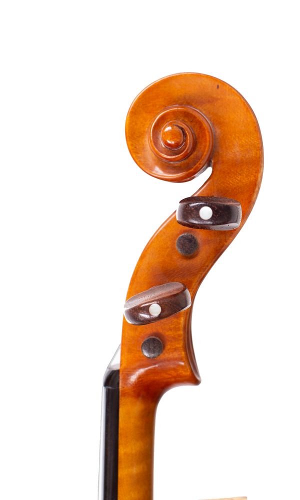 A violin by Gerald Littlewood, Hollingworth-In-Longdendale, 1977 - scroll