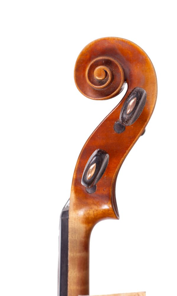 A violin, probably by Albert Deblaye, Mirecourt, 1927 - scroll