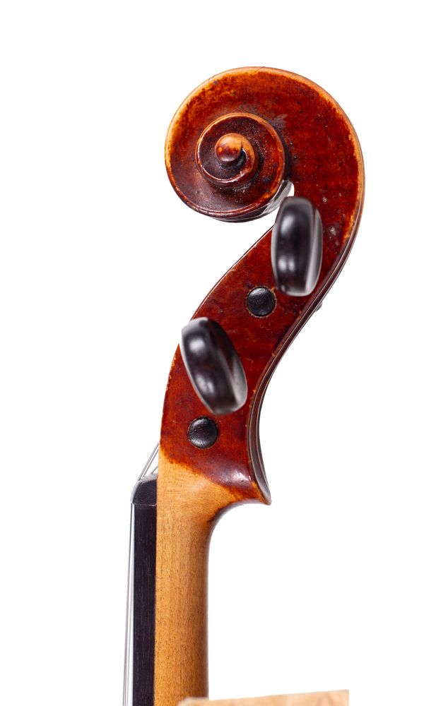 A violin, circa 1920 - scroll
