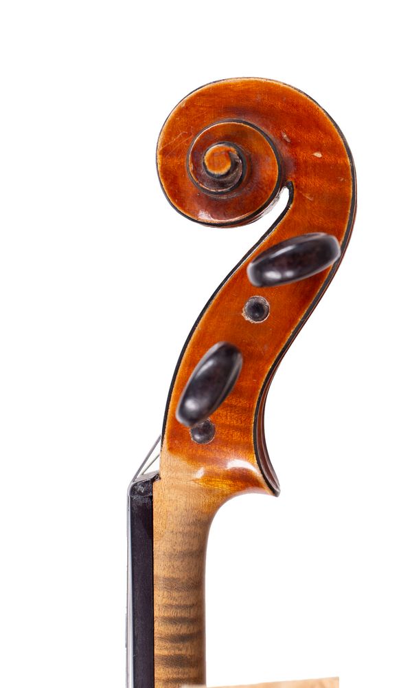 A violin, Workshop of Emile Mennesson, Paris, 1899 - scroll