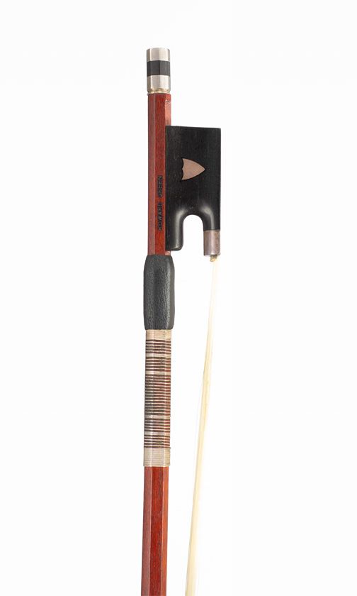 A silver-mounted violin bow by Howard Green, Fife, circa 2000