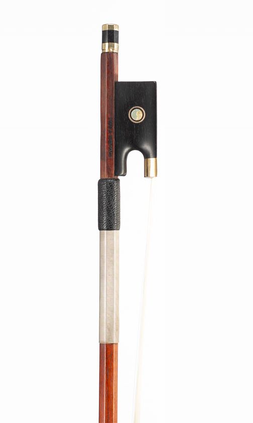 A gold-mounted violin bow by Percival Bryant, England, 1972