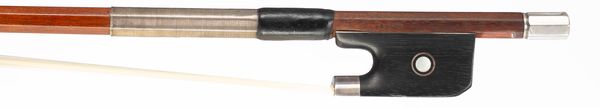 A silver-mounted cello bow by Percival Bryant, England, circa 1950