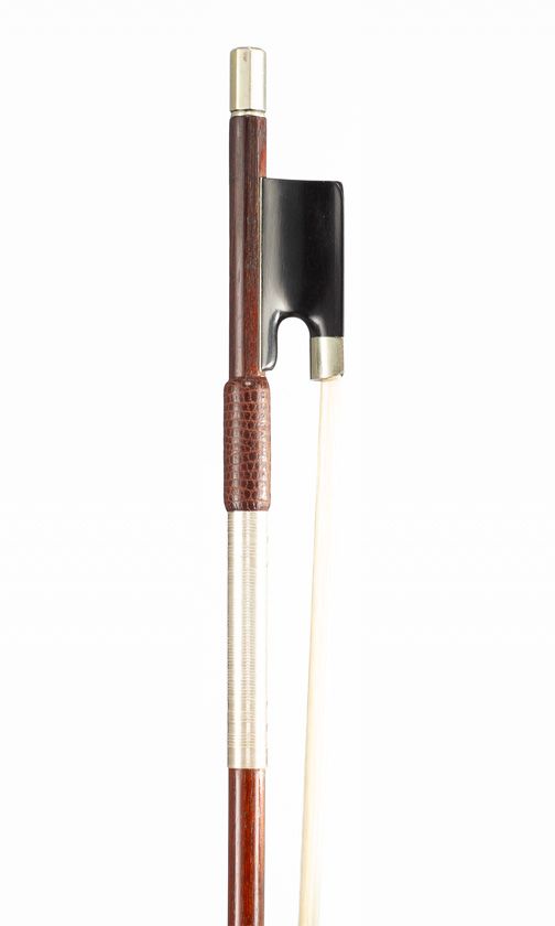 A nickel-mounted violin bow, Germany, circa 1940