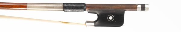 A silver-mounted cello bow, probably Workshop of Bernard Ouchard, Geneva, circa 1970