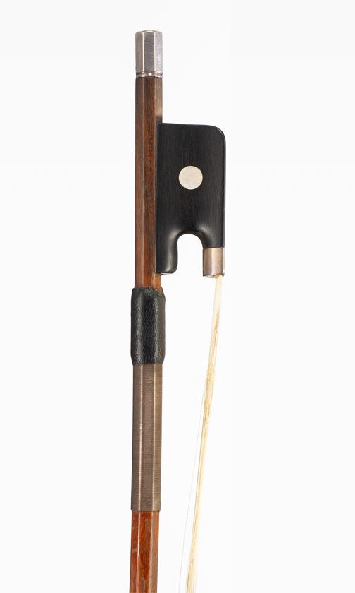 A silver-mounted cello bow, Workshop of Friedrich Wilhelm Wunderlich, Leipzig, circa 1950