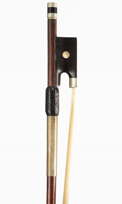 A nickel-mounted violin bow by Louis Bazin, Paris, circa 1940