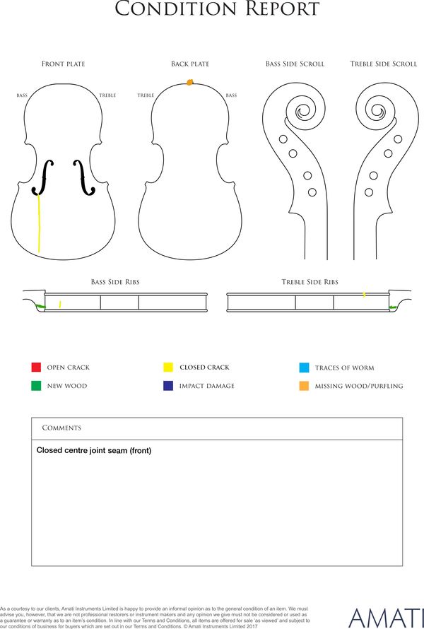 A violin, Low Countries, circa 1800 - condition report