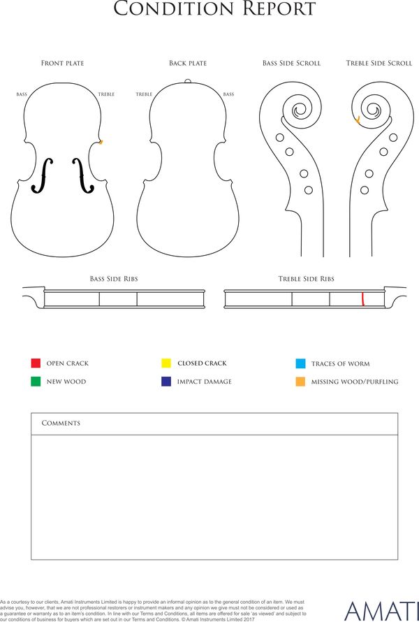 A violin by E. Stent, London, 1914 - condition report