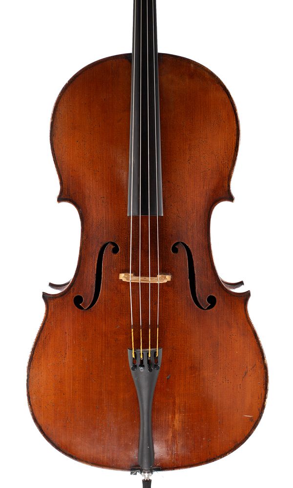 A cello, imported by Joseph Chanot, Saxony, circa 1890
