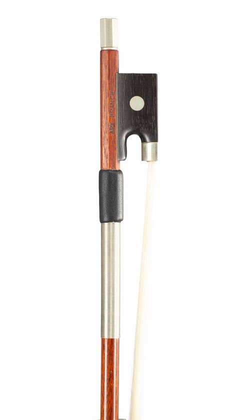 A three-quarter sized violin bow, nickel-mounted, branded Ary France