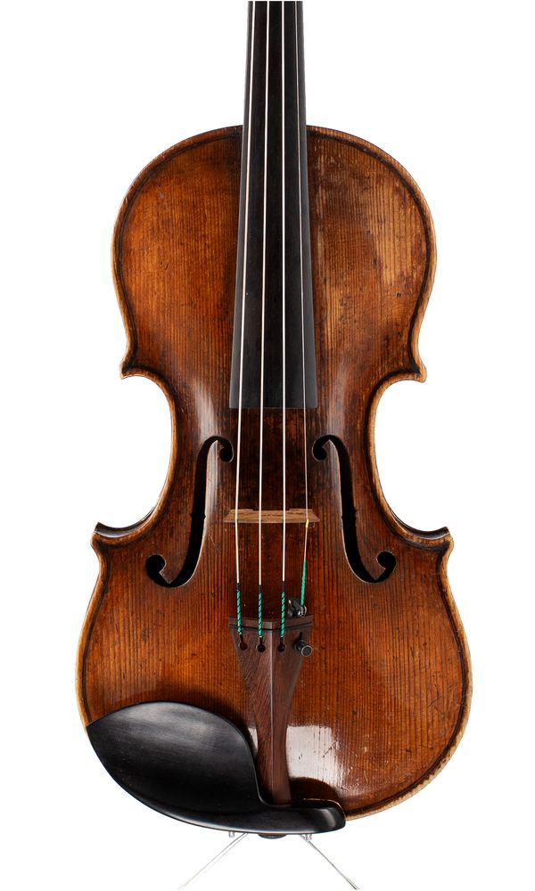 A violin, labelled Carlo Ferdinando Landolfi