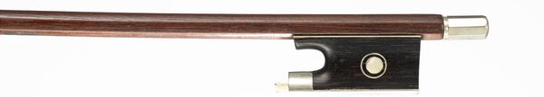 A nickel-mounted violin bow, branded Eclipse [to frog]