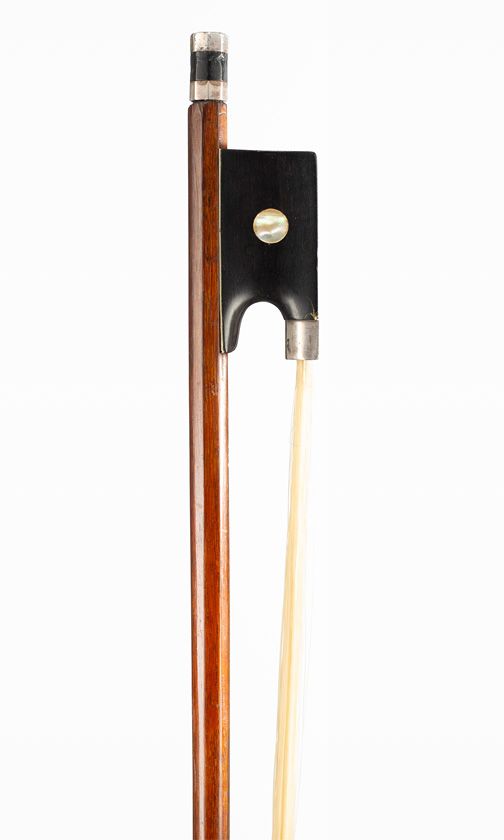 A silver-mounted violin bow, unbranded