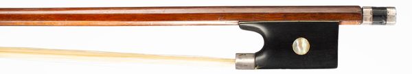 A silver-mounted violin bow, unbranded