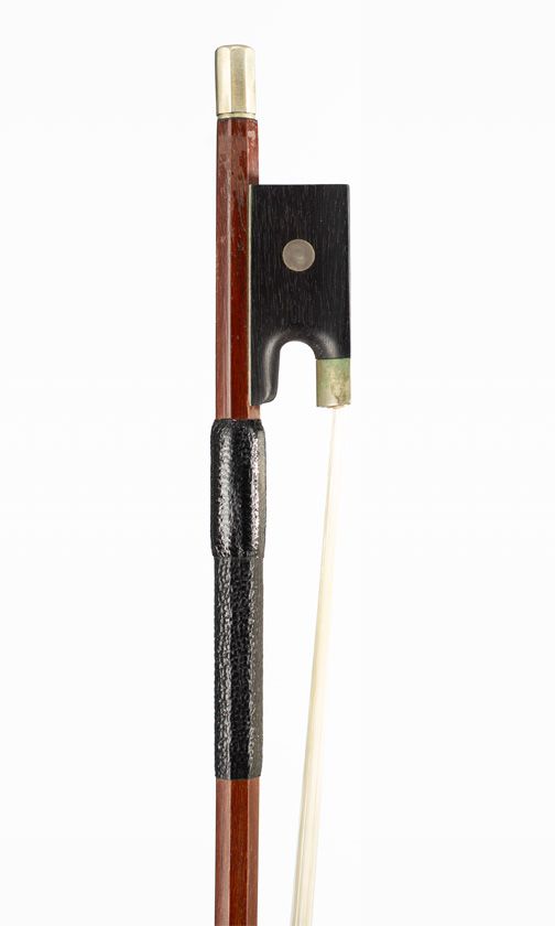 A nickel-mounted violin bow, unbranded