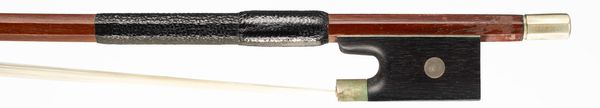 A nickel-mounted violin bow, unbranded