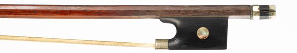 A nickel-mounted violin bow, unbranded