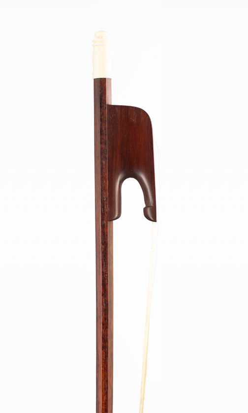 A baroque cello/viol bow, branded P. L. Davis