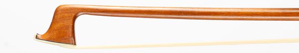 A nickel-mounted violin bow, branded J. E. Vickers