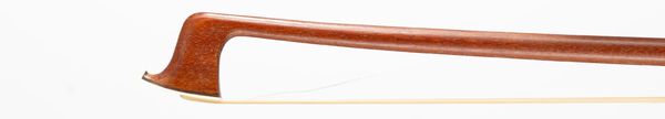 A nickel-mounted violin bow, branded R Paesold