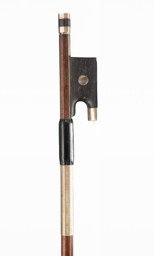 A silver-mounted violin bow, branded Dodd