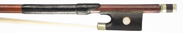 A nickel-mounted violin bow, unbranded