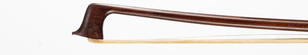 A nickel-mounted violin bow, branded Dodd