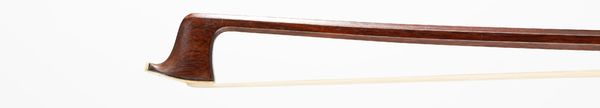 A silver-mounted violin bow, branded Rich Geipel