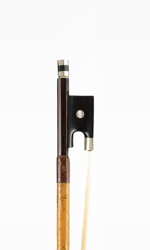 A nickel-mounted viola bow, probably Mirecourt, circa 1850