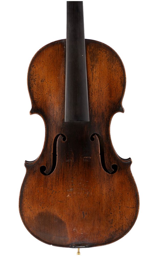 A violin, labelled Antonius Pagani, Anno...