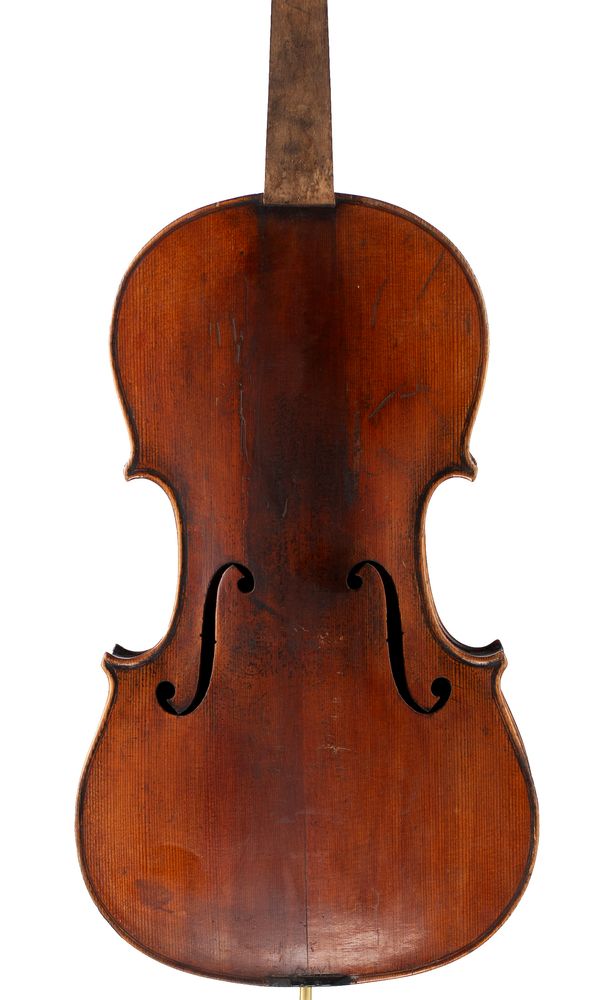 A violin, labelled Manufactured in Berlin (L),