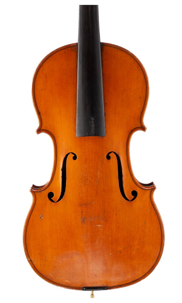 A violin, labelled Buthod, Luthier...