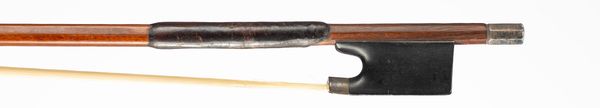 A silver-mounted violin bow, unbranded