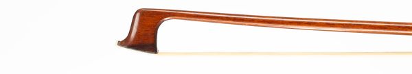 A nickel-mounted violin bow, unbranded, Old Saxon