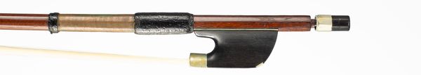 A nickel-mounted violin bow, unbranded